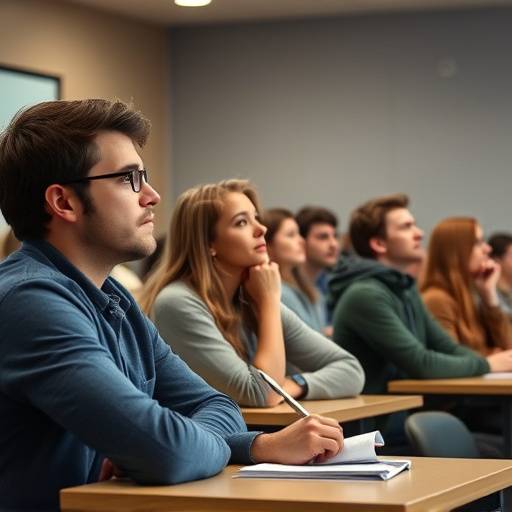 Studenter i klasserommet under en forelesning om journalistikk.