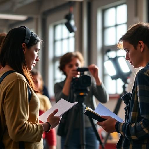 Studenter som jobber med journalistikk